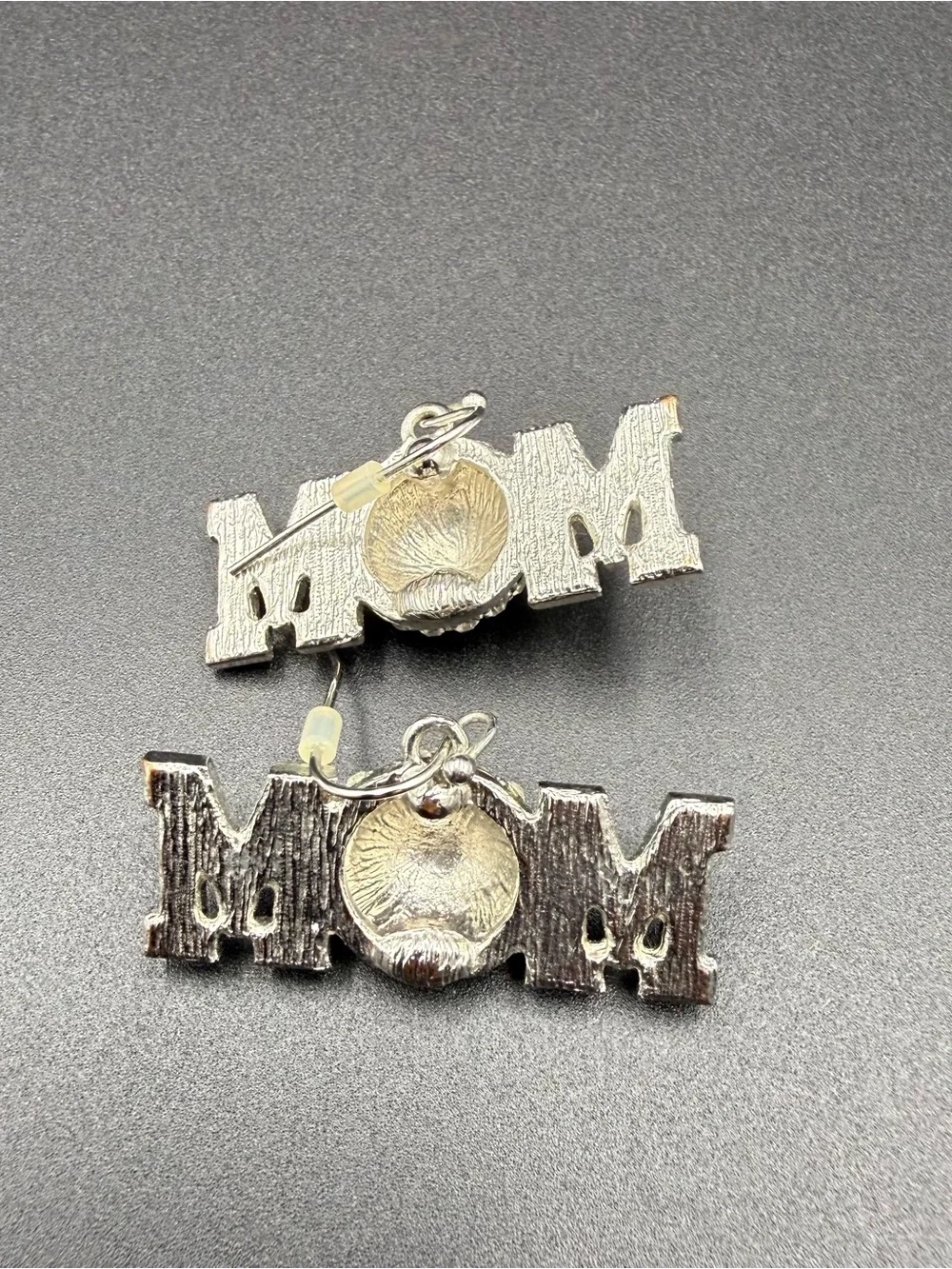 Sparkling MOM Baseball dangles Earrings with Red Accent